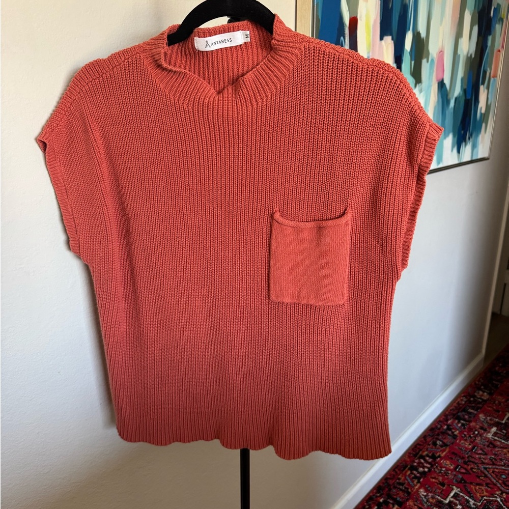 Women's Orange Knit Top